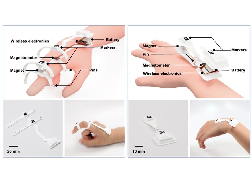 김지혜 교수팀, 손가락·손목관절 움직임 실시간 측정 피부부착형 무선 웨어러블 센서 개발